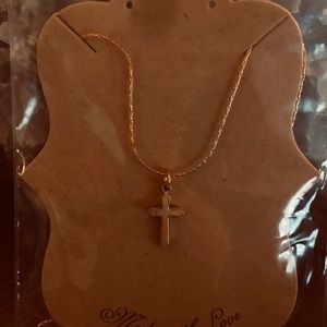 14 k Gold Petite Cross and Dainty Chain